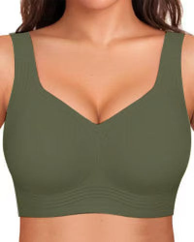 Women's Leopard Print Plus Size Seamless Bra with Soft Support and Wire-Free Comfortable Full Cup Breathable Bra Push Up