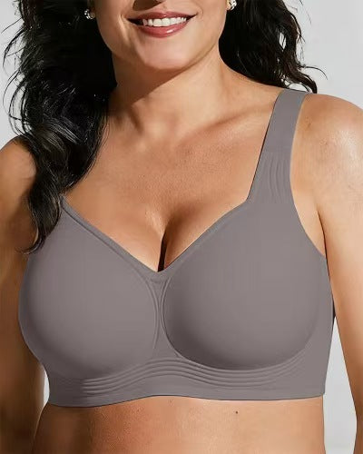 Women's Leopard Print Plus Size Seamless Bra with Soft Support and Wire-Free Comfortable Full Cup Breathable Bra Push Up