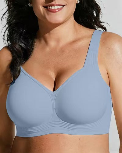 Women's Leopard Print Plus Size Seamless Bra with Soft Support and Wire-Free Comfortable Full Cup Breathable Bra Push Up