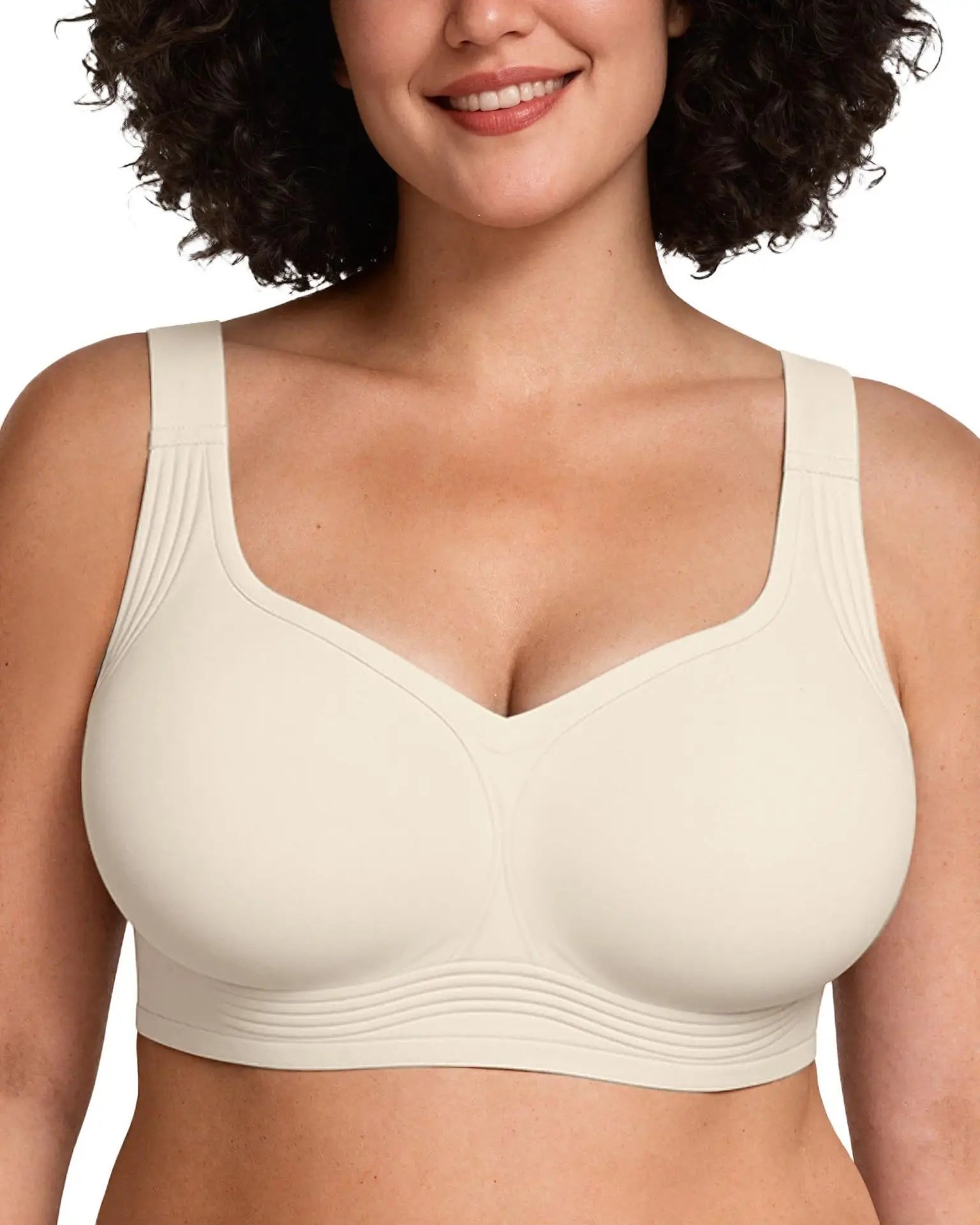 Women's Leopard Print Plus Size Seamless Bra with Soft Support and Wire-Free Comfortable Full Cup Breathable Bra Push Up