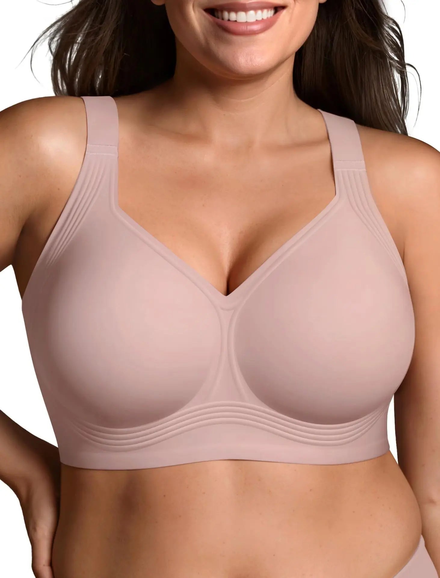 Women's Leopard Print Plus Size Seamless Bra with Soft Support and Wire-Free Comfortable Full Cup Breathable Bra Push Up